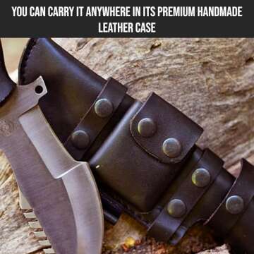 BIGCAT ROAR Handmade Tracker Knife - Full Tang Fixed Blade Hunting Knife with Sheath and Ergonomic Handle - 12″ EDC D2 Steel Outdoor Knife - Black Jaguar