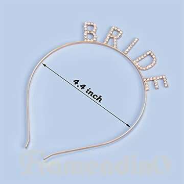 Framendino, Bride Headband Gold Rhinestone Sparkling Crystal Elegant Bridal Crown Bachelorette Headbands for Wedding Party