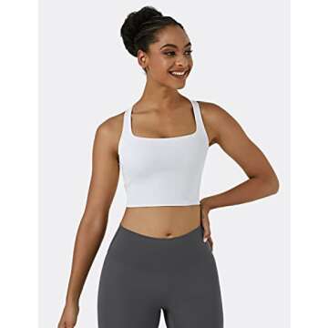 Women's Strappy Sports Bra Criss Cross Back Crop Tank Top Padded Fitness Workout Tops Longline Yoga Bras