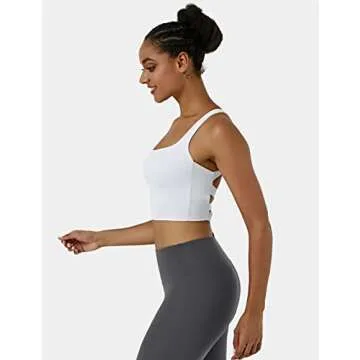 Women's Strappy Sports Bra Criss Cross Back Crop Tank Top Padded Fitness Workout Tops Longline Yoga Bras
