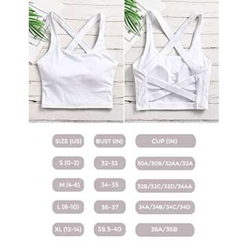 Women's Strappy Sports Bra Criss Cross Back Crop Tank Top Padded Fitness Workout Tops Longline Yoga Bras