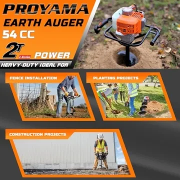 PROYAMA 54cc Gas Post Hole Digger EPA Certified Warranty