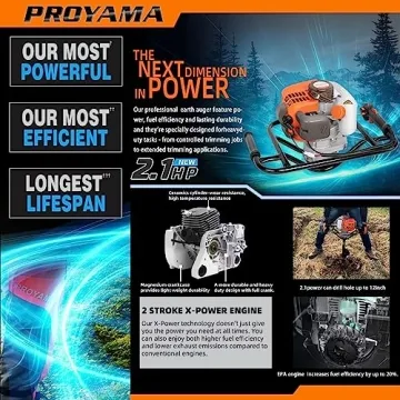 PROYAMA 54cc Gas Post Hole Digger EPA Certified Warranty