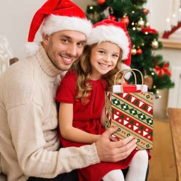 Vellibring Kraft Christmas Gift Bags - 24 pcs for Gifting