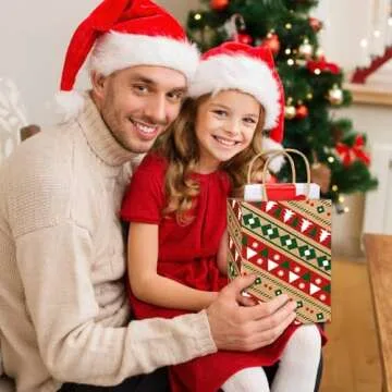 Vellibring Kraft Christmas Gift Bags - 24 pcs for Gifting