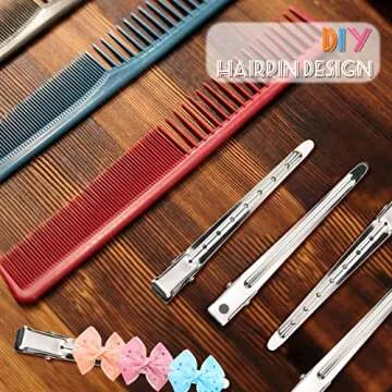 Neworkg 50pcs 3.5 Inches Duck Bill Hair Clips, Superior Silver Alligator Curl Clips with Holes, Hairdressing Salon Hair Grip, DIY Accessories Hairpins for Women and Girls
