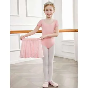 Arshiner Girls Shiny Ballet Leotards with Removable Dance Skirt 2 Piece Pink Ballerina Dance Dresses...