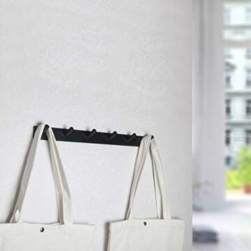 WEBI Heavy Duty Iron Coat Hook Rail Towel Rack, Great Home Storage and Organization for Bedroom, Bat...