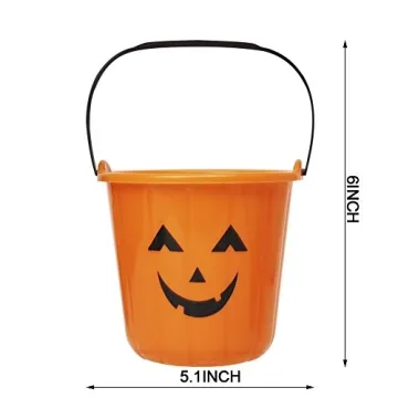 Zcaukya Halloween Pumpkin Treat Buckets - 6 Pack Ideal for Kids