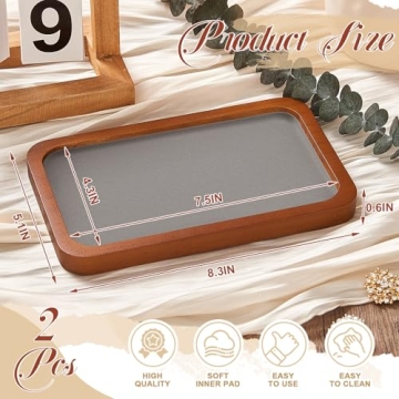 CroBlissful Solid Wood Jewelry Display Tray Set - 2 Pack