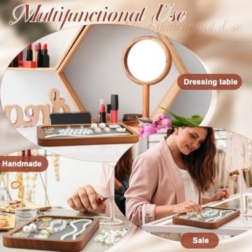 CroBlissful Solid Wood Jewelry Display Tray Set - 2 Pack