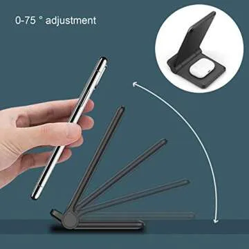 25W Wireless Charger,Foldable 2 in 1 Wireless Charging Station for Apple iPhone 16/16 Pro/15/14/13/12/11/Plus/SE/X/Airpods,PDKUAI 15W Fast Dual Wireless Induction Charge Stand for Samsung/LG