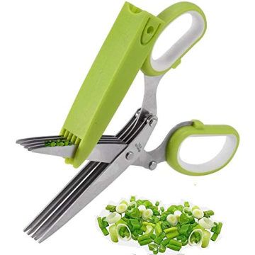 VOFO Herb scissors Stainless Steel Multipurpose Kitchen Shear with 5 Blades and Cover