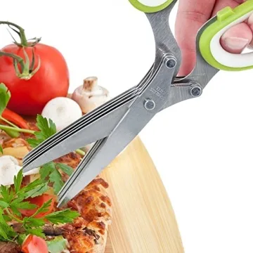 VOFO Herb scissors Stainless Steel Multipurpose Kitchen Shear with 5 Blades and Cover