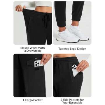 Warm BALEAF Women's Polar Fleece Joggers for Winter Outdoor