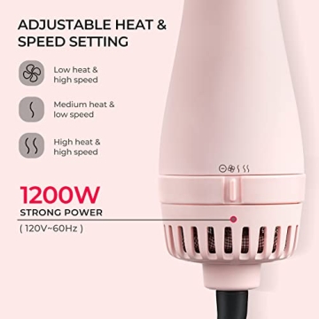 TYMO Pink Volumizer Hair Dryer Brush for Effortless Styling
