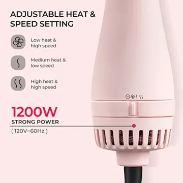 TYMO Pink Volumizer Hair Dryer Brush for Effortless Styling