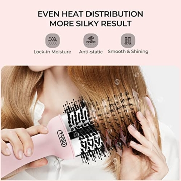 TYMO Pink Volumizer Hair Dryer Brush for Effortless Styling