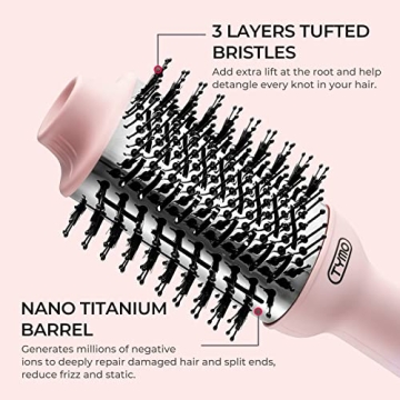TYMO Pink Volumizer Hair Dryer Brush for Effortless Styling