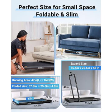 Lichico Walking Pad Under Desk Treadmill for Home Fitness