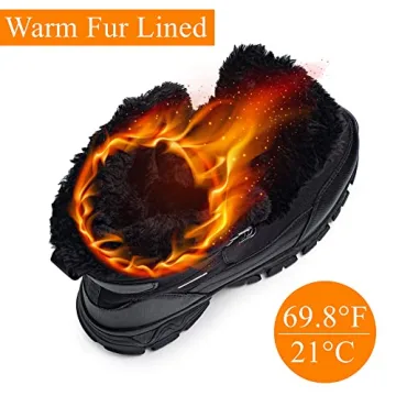 SHULOOK Men's Snow Boots Waterproof Warm Fur Lined