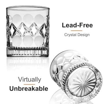 PARACITY Whiskey Glasses Set of 2,christmas gift, Old Fashioned Glasses, Rocks Glasses, Bourbon Glasses, Suitable for use in Bars, Parties, and Homes, The Right Gift for Men, Father 's Day Gift