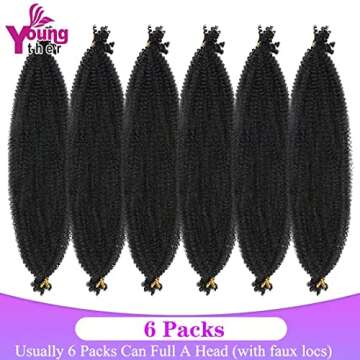 Pre-Separated Spring Twist Hair 24 Inch Long 6 Packs Soft Afro Twist Crochet Hair with Toka for Dist...