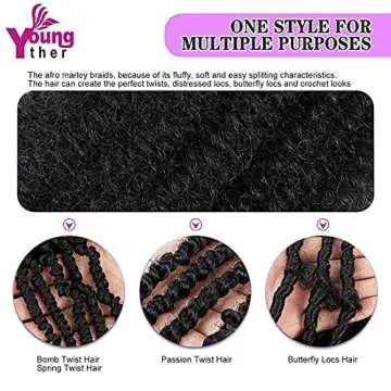 Pre-Separated Spring Twist Hair 24 Inch Long 6 Packs Soft Afro Twist Crochet Hair with Toka for Distressed Butterfly Locs Synthetic Marley hair Twist Braids Hair Extensions For Black Women (1B#)