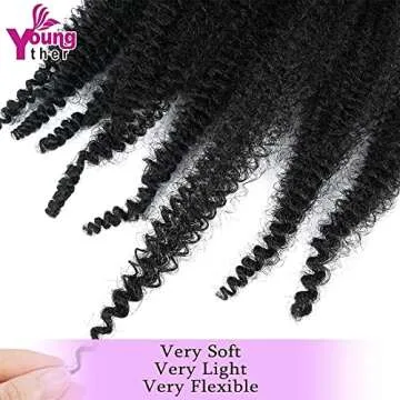 Pre-Separated Spring Twist Hair 24 Inch Long 6 Packs Soft Afro Twist Crochet Hair with Toka for Distressed Butterfly Locs Synthetic Marley hair Twist Braids Hair Extensions For Black Women (1B#)