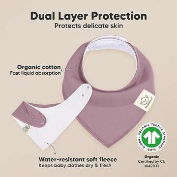 8-Pack Organic Baby Bandana Drool Bibs for Girls - Super Absorbent Baby Bibs for Baby Girls, Baby Bo...