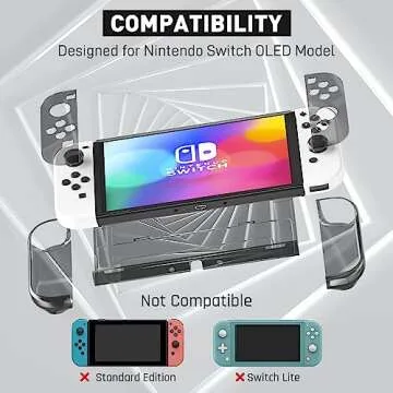 [Improved Version] Dockable Clear Case for Nintendo Switch OLED 2021, FANPL Protective Case Cover for Switch OLED and Joy Con Controller - Strong and Durable, Not Easy to Fall Off