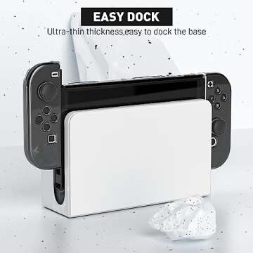 [Improved Version] Dockable Clear Case for Nintendo Switch OLED 2021, FANPL Protective Case Cover for Switch OLED and Joy Con Controller - Strong and Durable, Not Easy to Fall Off