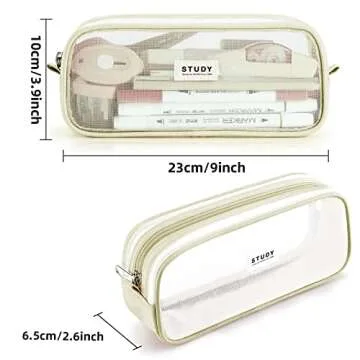 KALIDI Grid Mesh Pencil Case Large Capacity Pencil Case Big Pencil Pouch With Zipper Simple Stationery Bag Pen Bag for School Teen Girl Boy Aesthetic Multi-Purpose bag for office Men Women