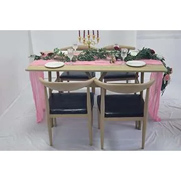 Indexco Blush Cheesecloth Table Runner for Stylish Decor