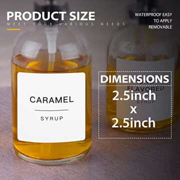 Stylish 84PCS Coffee Syrup Labels - Easy Organizing