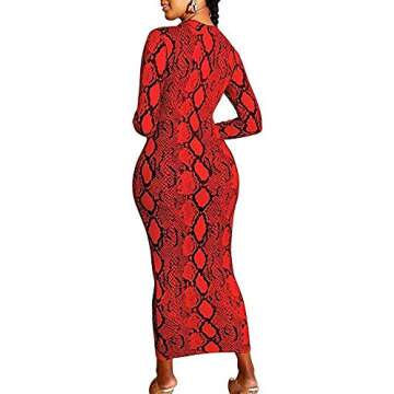 Shop Xuan2Xuan3 Long Sleeve Snake Printed Dress