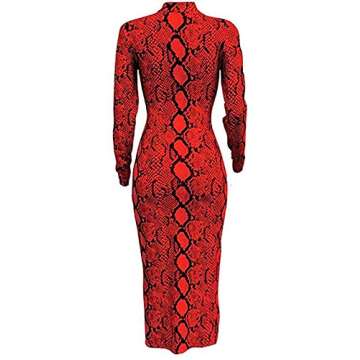 Shop Xuan2Xuan3 Long Sleeve Snake Printed Dress