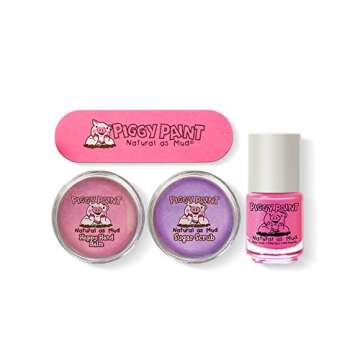 Piggy Paint | 100% Non-Toxic Girls Nail Polish | Safe, Cruelty-Free, Vegan, & Scented for Kids | Mini Mani Kit