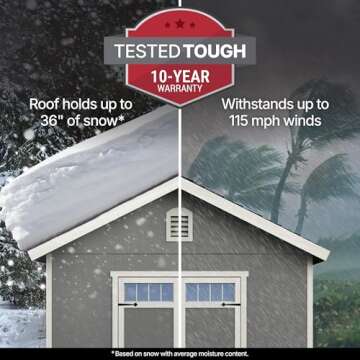 Handy Home Products Windemere 10x12 Do-it-Yourself Wooden Storage Shed with Floor, Beige