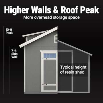 Handy Home Products Windemere 10x12 Do-it-Yourself Wooden Storage Shed with Floor, Beige
