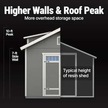 Handy Home Products Windemere 10x12 Do-it-Yourself Wooden Storage Shed with Floor, Beige