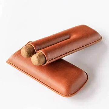 Stylish Monogrammed Vegan Leather Cigar Travel Case