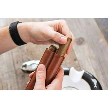 Stylish Monogrammed Vegan Leather Cigar Travel Case