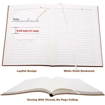 Large Lined Notebook Journal for Writing, Soft Faux Leather Cover, 100GSM Papers, 320 Pages, A4 8.4x11.4 inches Note Book for Work Men Business (Brown,Ruled)