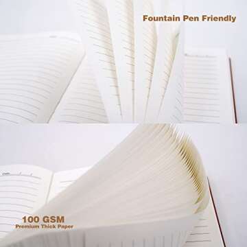 Large Lined Notebook Journal for Writing, Soft Faux Leather Cover, 100GSM Papers, 320 Pages, A4 8.4x11.4 inches Note Book for Work Men Business (Brown,Ruled)