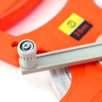 QWORK 1/2" x 100' Fiberglass Tape Measure, Engineer's Open Reel Dual Sided Measure, Orange