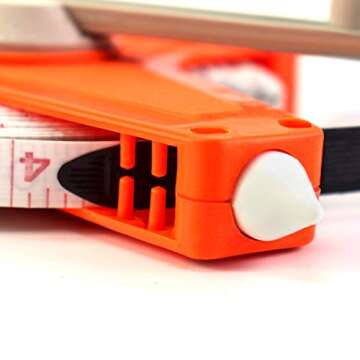 QWORK 1/2" x 100' Fiberglass Tape Measure, Engineer's Open Reel Dual Sided Measure, Orange