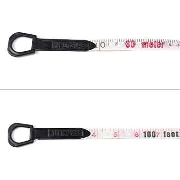 QWORK 1/2" x 100' Fiberglass Tape Measure, Engineer's Open Reel Dual Sided Measure, Orange