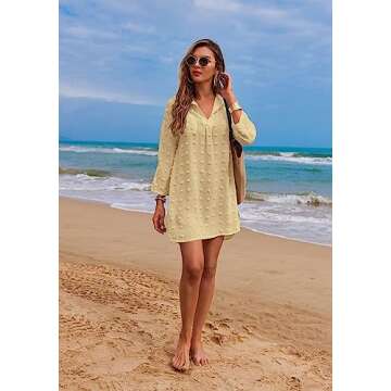 Ekouaer Womens Bikini Cover Up Casual Sun Summer Dresses Swiss Polka Dot Beach Cover Up