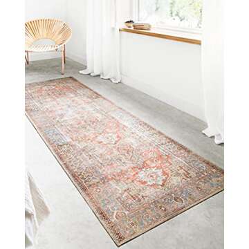 Loloi II Loren Terracotta/Sky 2'-3" x 3'-9" Accent Rug